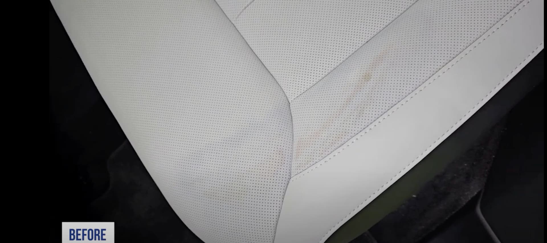 Lederreparatur und Leder färben: Vorher